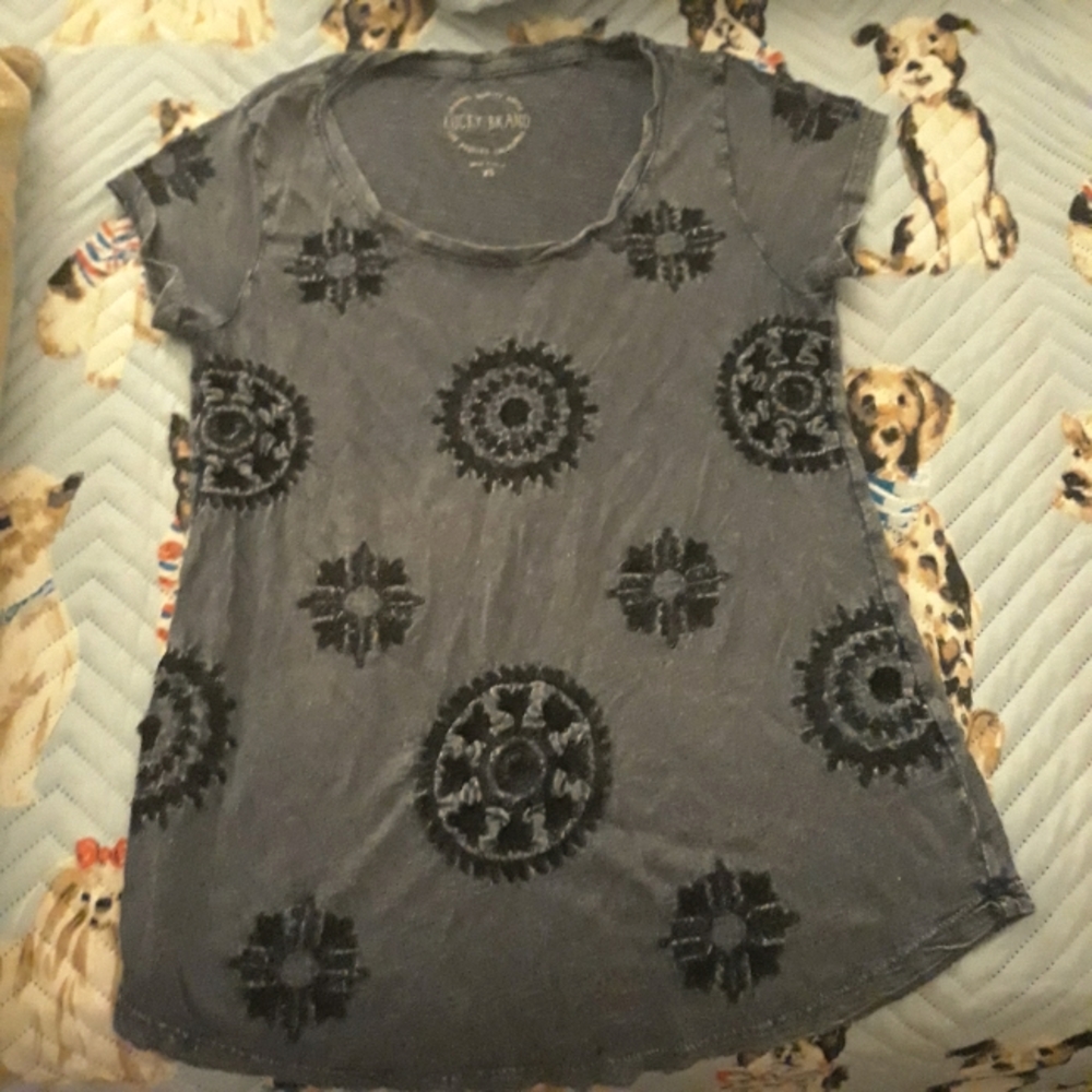 Vintage Lucky Brand Embroidered Tee